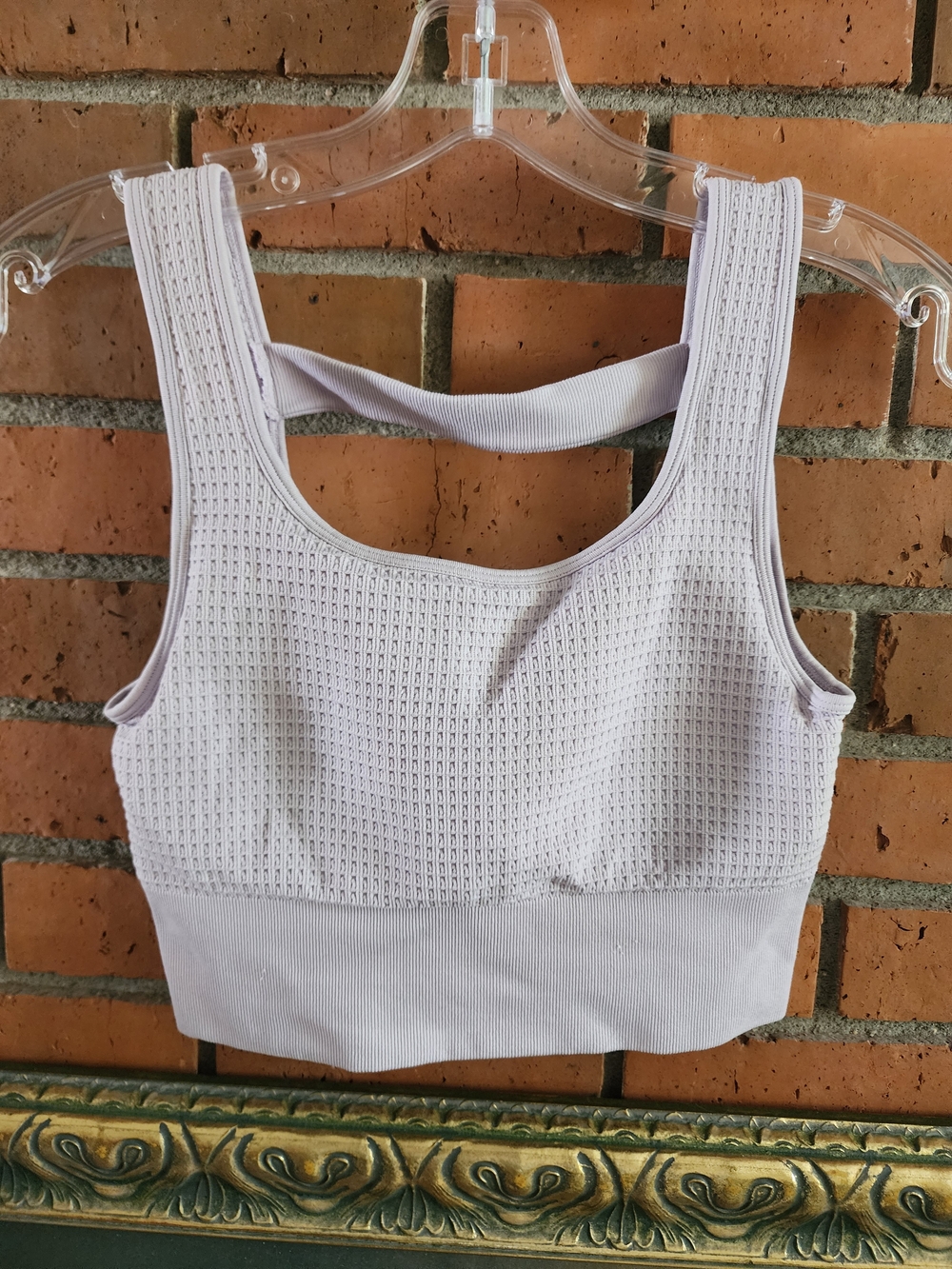 Yogalicious Light Lavender Seamless Ribbed Sports Bra Small
